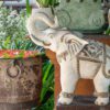 White Ceramic Elephant Sculpture