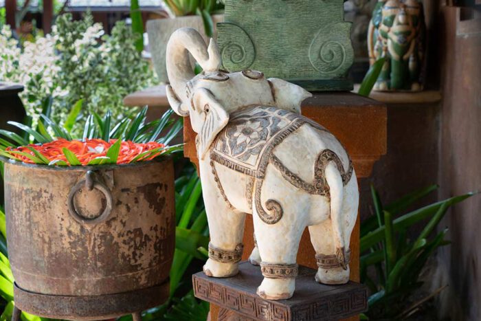 White Ceramic Elephant Sculpture - Buy Thai Ceramics