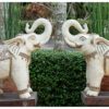 White Ceramic Elephant Sculpture