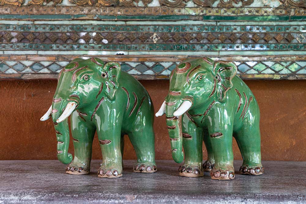 Celadon Ceramic Elephant Mug in Green from Thailand (10 oz.) - Elephant  Handle in Green