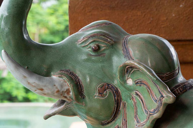 Green Celadon Elephant Statue - Buy Thai Ceramics