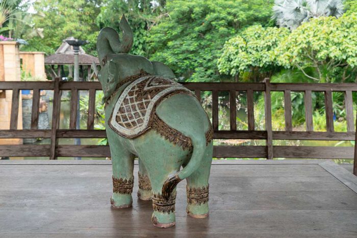 celadon standing elephant sculpture
