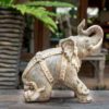 Thai Ceramic Kneeling Elephant Sculpture