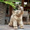 Thai Ceramic Kneeling Elephant Sculpture