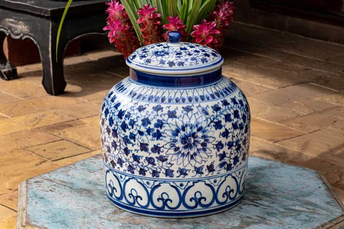 large Blue and White jar