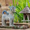 Singha Thai ceramic lion sculptures