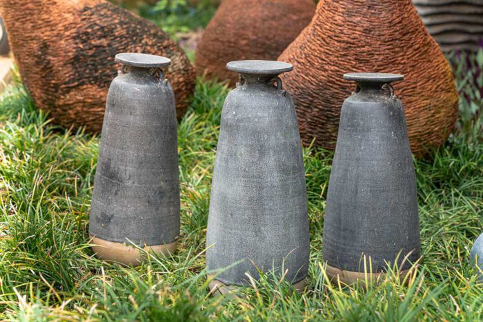 Sawankhalok Black Earthenware Vases